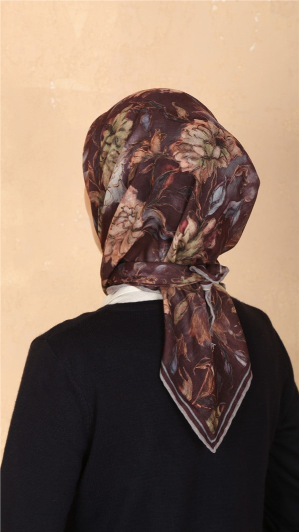Locella Pamuklu Soft Eşarp 4566-10 Kızıl Kahve
