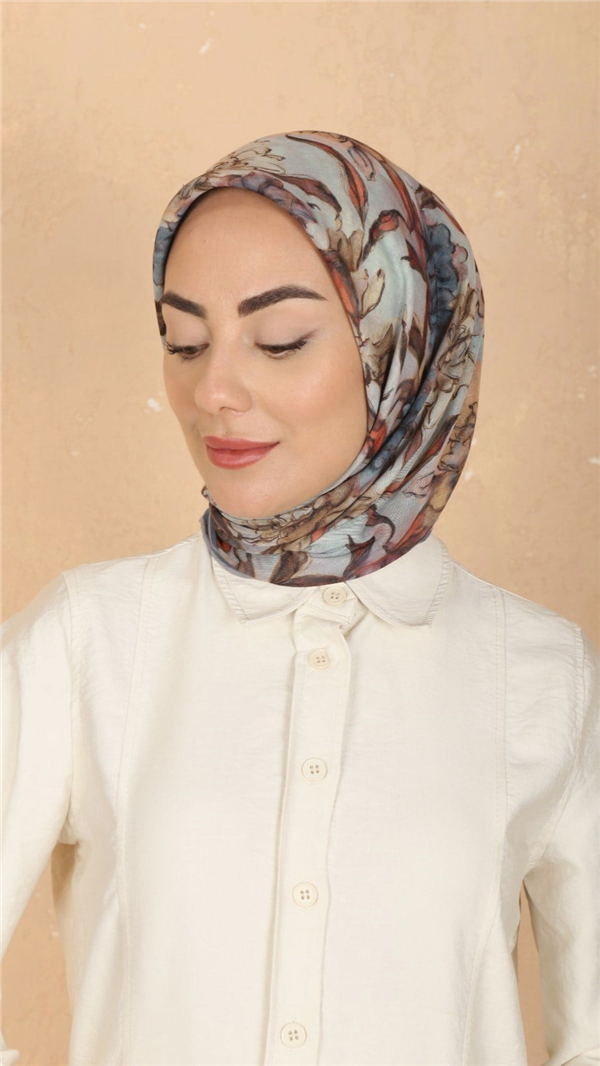 Locella Pamuklu Soft Eşarp 4566-2 Mavi