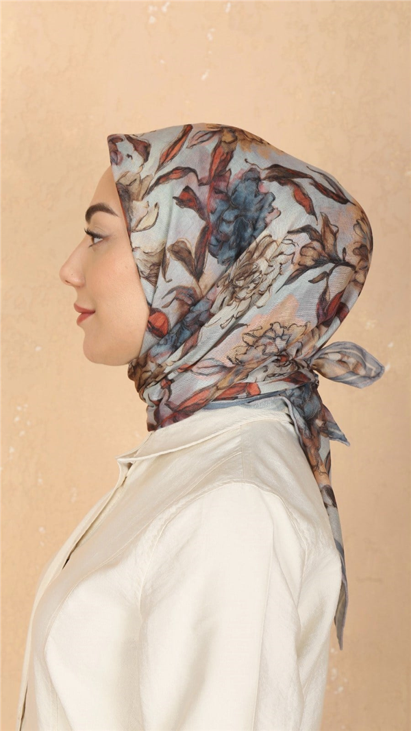 Locella Pamuklu Soft Eşarp 4566-2 Mavi