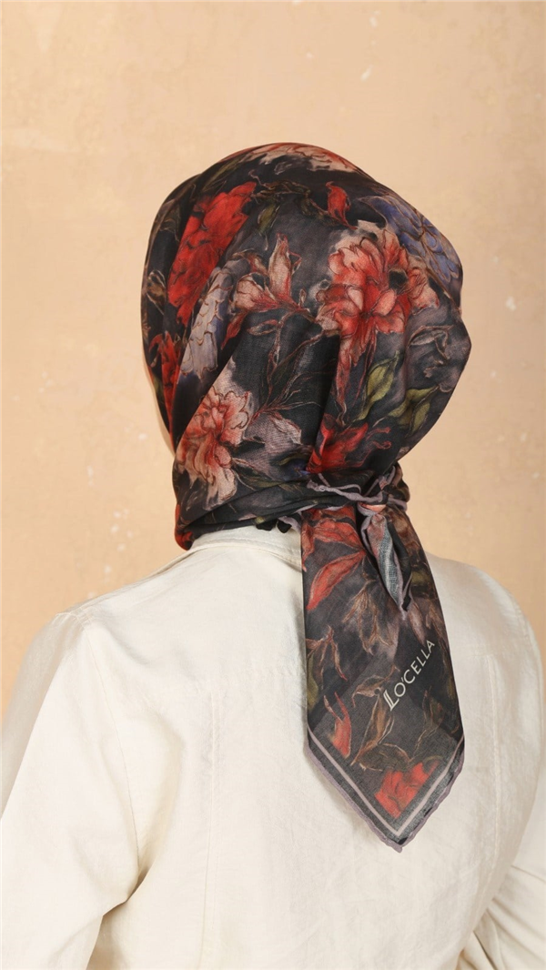 Locella Pamuklu Soft Eşarp 4566-8 Siyah 