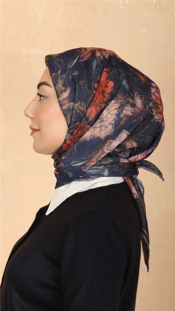 Locella Pamuklu Soft Eşarp 4566-9 Lacivert 