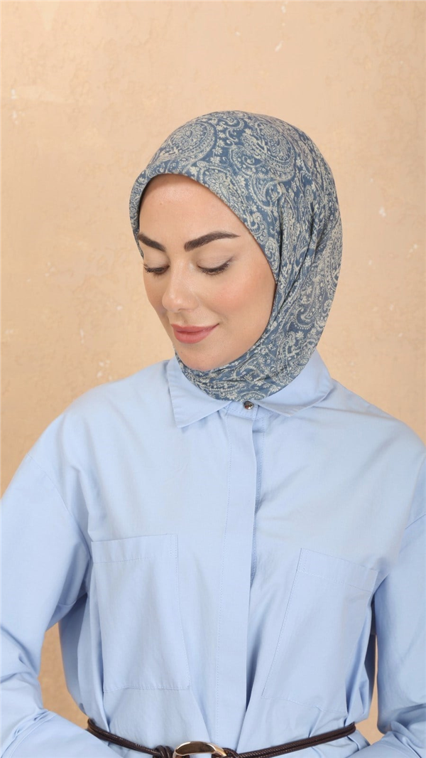 Locella Pamuklu Soft Eşarp 4567-6 Mavi 