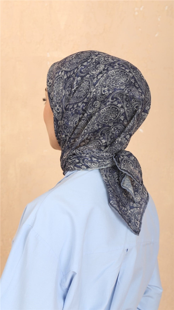 Locella Pamuklu Soft Eşarp 4567-7 Lacivert 