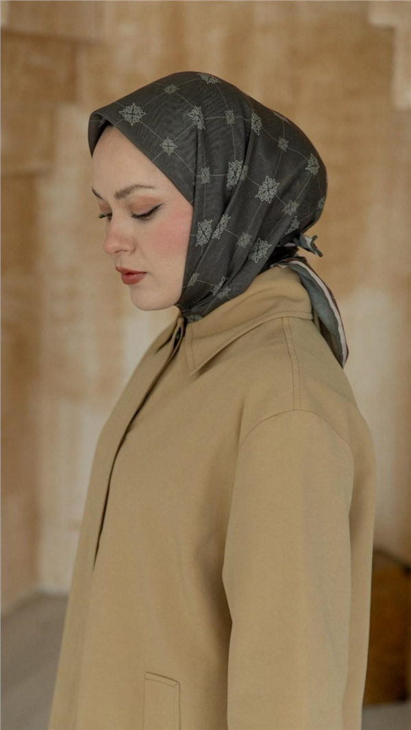 Locella Pamuklu Soft Eşarp 4568-13 Haki Yeşil 