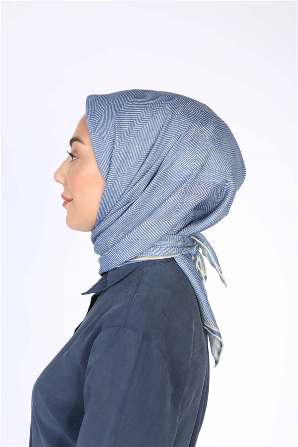 Locella Pamuklu Soft Eşarp 4599-6 Mavi