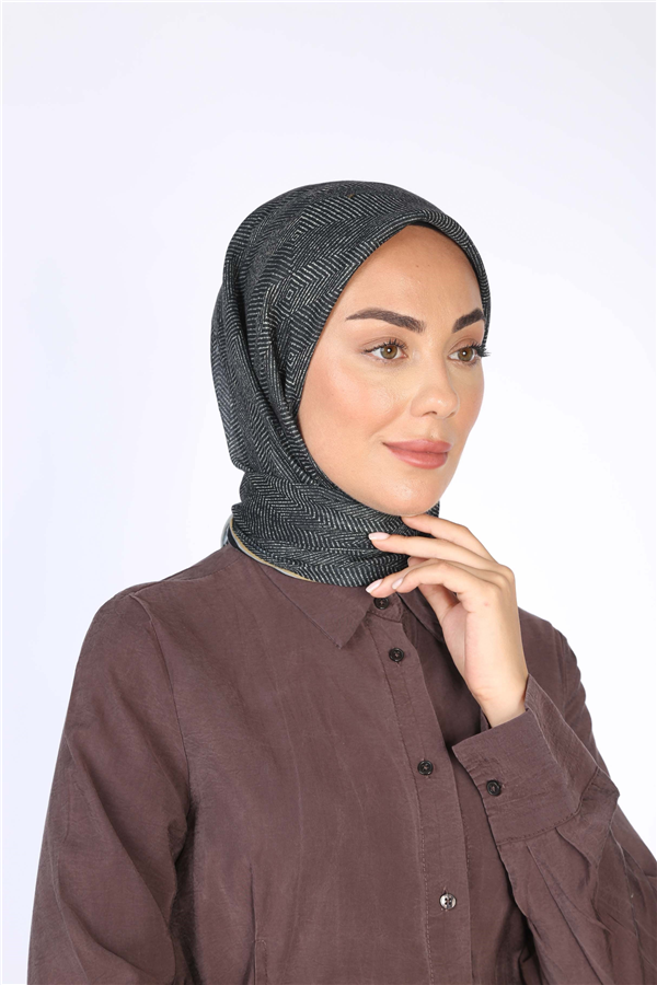 Locella Pamuklu Soft Eşarp 4599-7 Siyah - Sarı