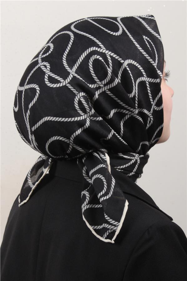 LopRes Pamuklu Soft Eşarp 4150-4 Siyah