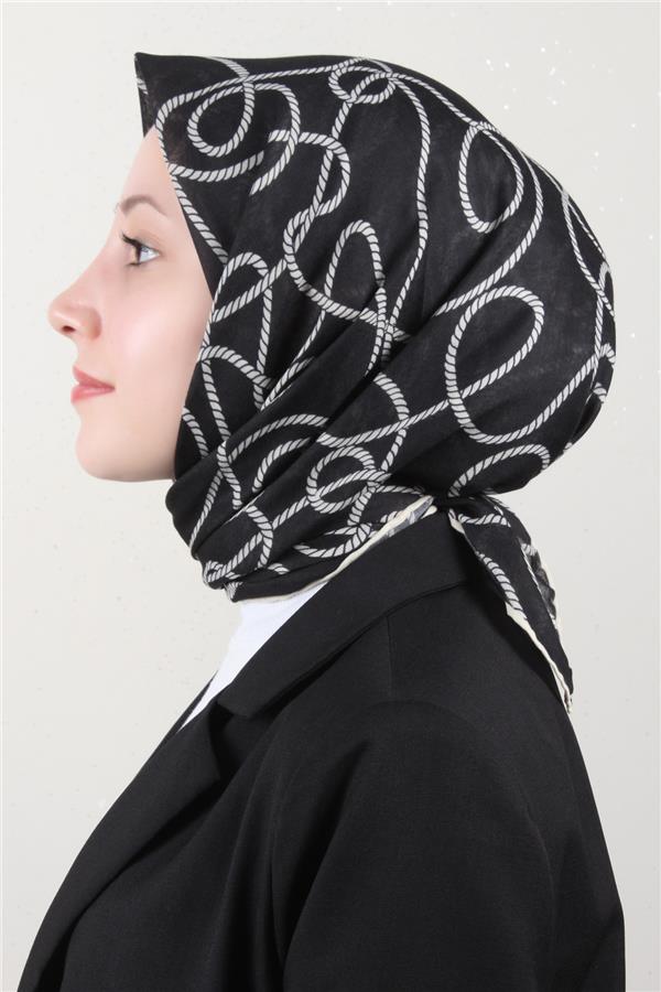 LopRes Pamuklu Soft Eşarp 4150-4 Siyah