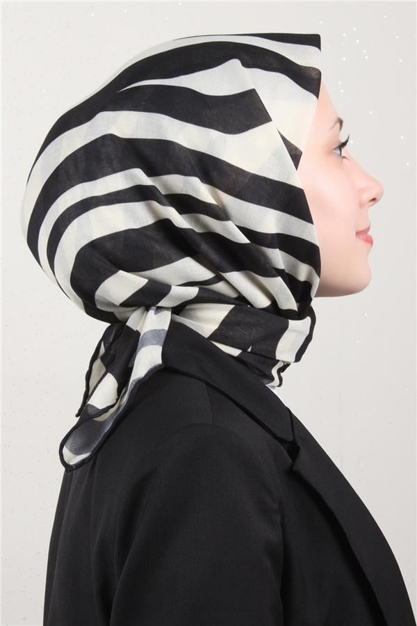 LopRes Pamuklu Soft Eşarp 4150-7 Siyah