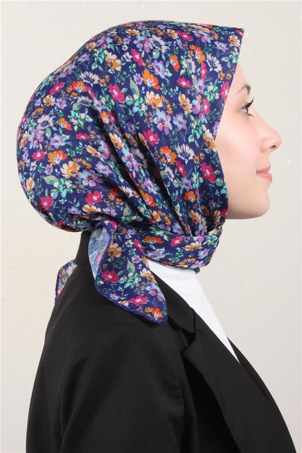 LopRes Pamuklu Soft Eşarp 4151-12 Gece Mavisi