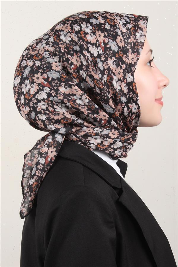LopRes Pamuklu Soft Eşarp 4151-2 Siyah-Bej