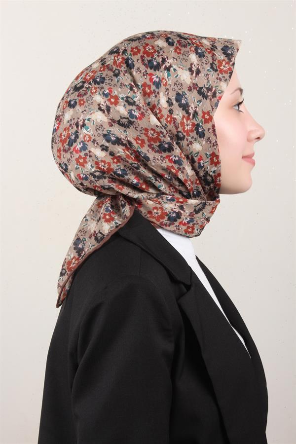 LopRes Pamuklu Soft Eşarp 4151-5 Kahverengi