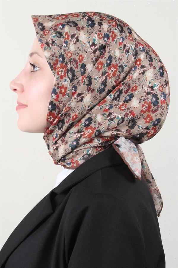 LopRes Pamuklu Soft Eşarp 4151-5 Kahverengi