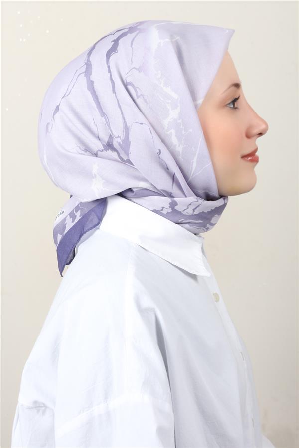 Lux Soft Pamuklu Eşarp 4040-162 Mor 