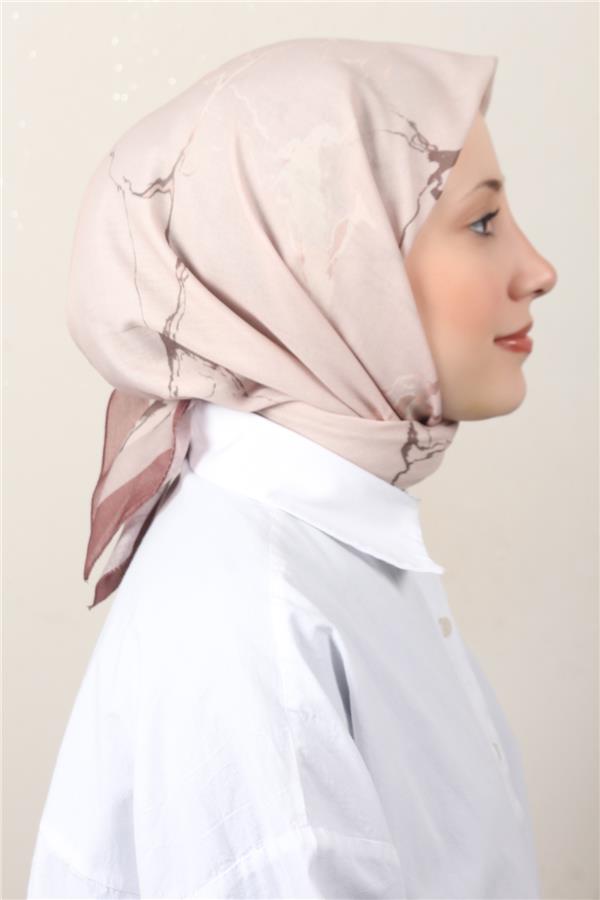 Lux Soft Pamuklu Eşarp 4040-166 Kahve 