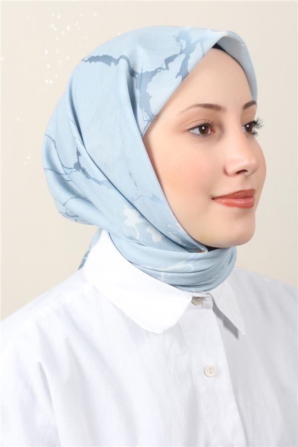 Lux Soft Pamuklu Eşarp 4040-169 Buz Mavisi 