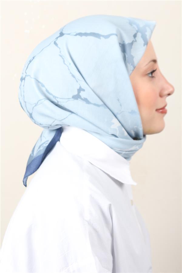 Lux Soft Pamuklu Eşarp 4040-169 Buz Mavisi 