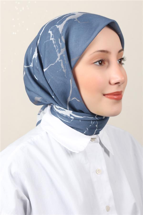 Lux Soft Pamuklu Eşarp 4040-171 İndigo 