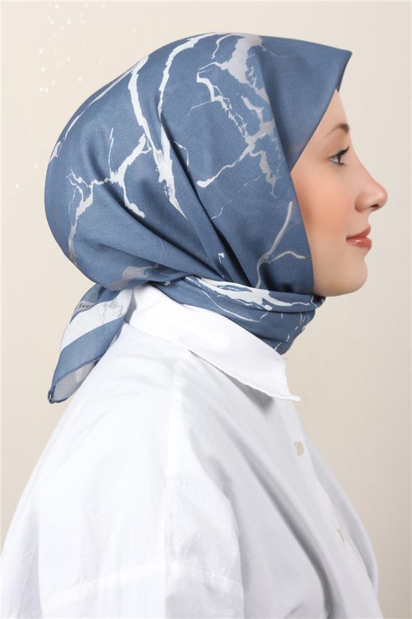 Lux Soft Pamuklu Eşarp 4040-171 İndigo 