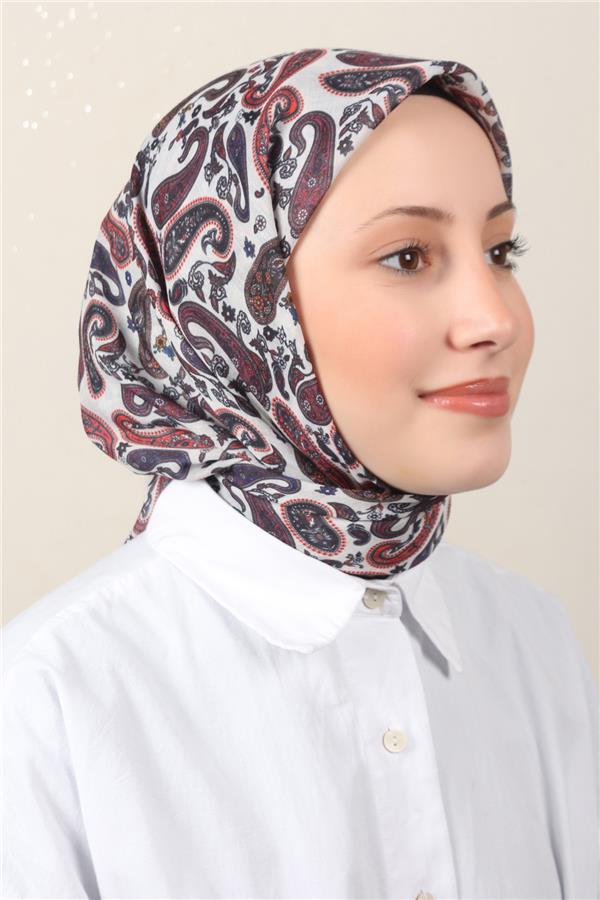 Lux Soft Pamuklu Eşarp 4040-173 Morcivert 