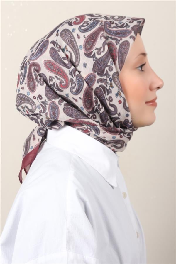 Lux Soft Pamuklu Eşarp 4040-175 Bordo 