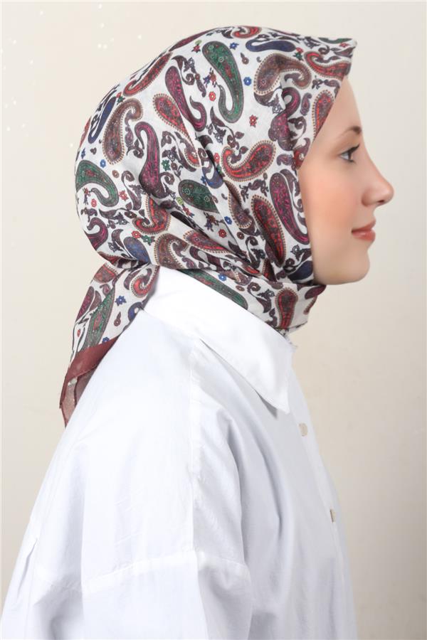 Lux Soft Pamuklu Eşarp 4040-180 Kahverengi 