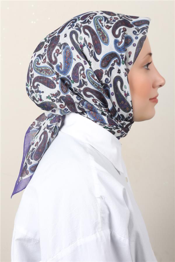 Lux Soft Pamuklu Eşarp 4040-184 Mor 