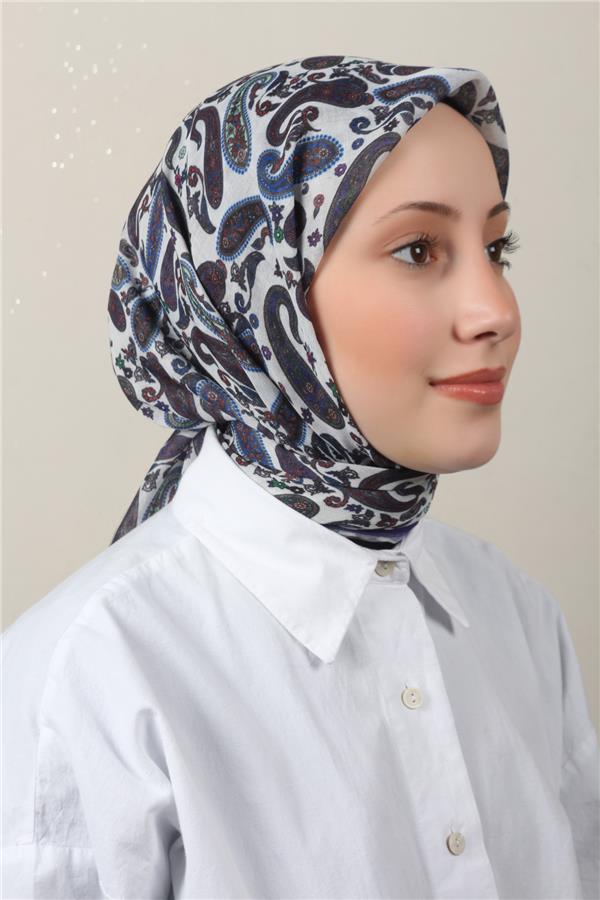 Lux Soft Pamuklu Eşarp 4040-184 Mor 