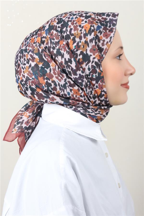 Lux Soft Pamuklu Eşarp 4040-185 Kahve 