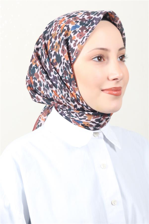 Lux Soft Pamuklu Eşarp 4040-185 Kahve 