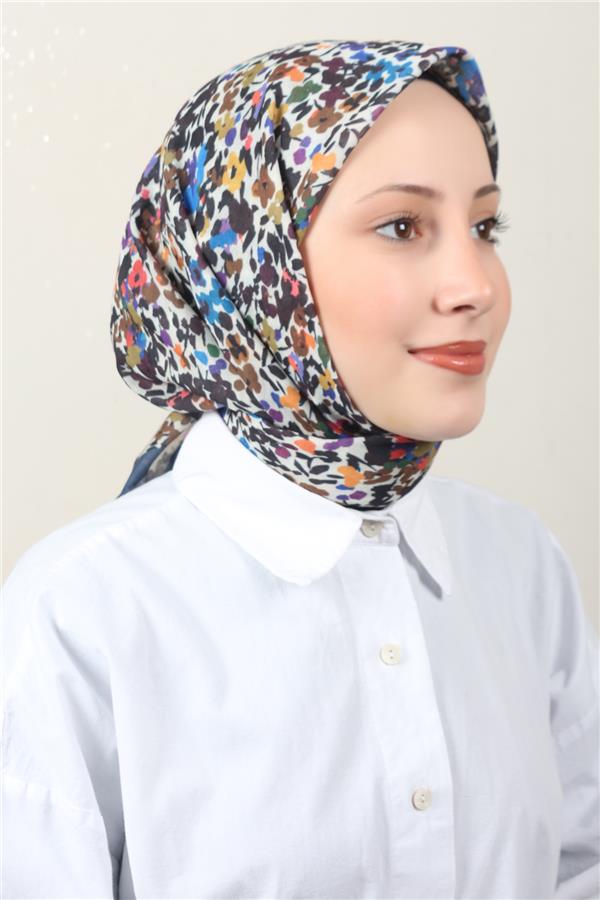 Lux Soft Pamuklu Eşarp 4040-186 Lacivert 