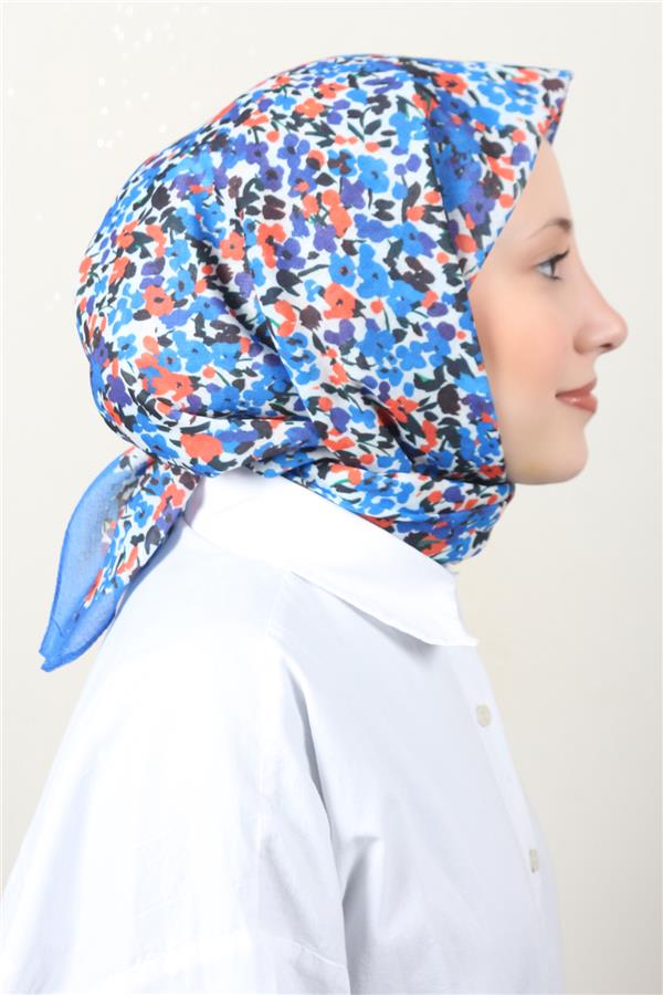 Lux Soft Pamuklu Eşarp 4040-193 Saks 
