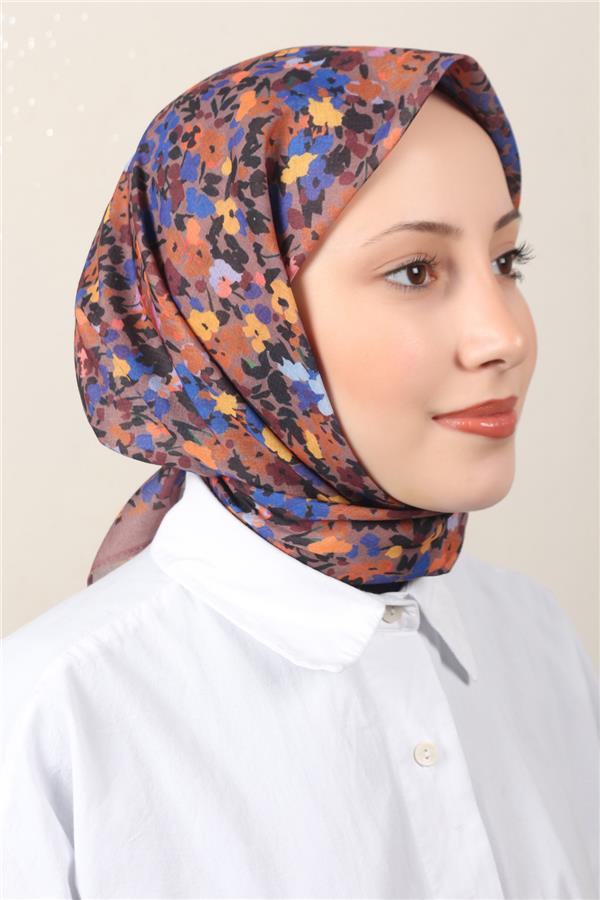 Lux Soft Pamuklu Eşarp 4040-198 Açık Kahve 