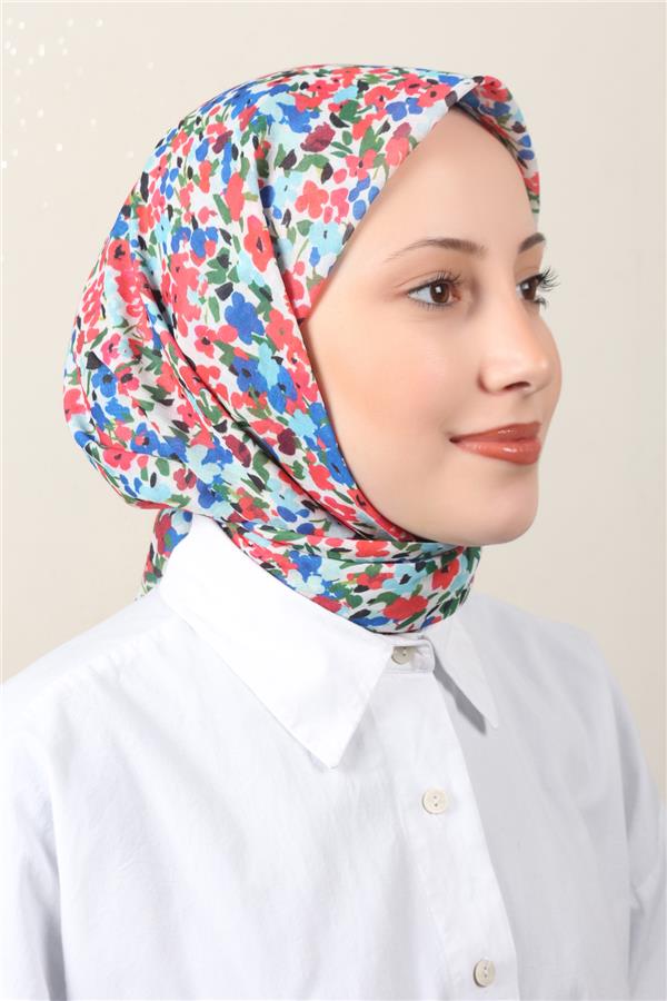 Lux Soft Pamuklu Eşarp 4040-199 Lacivert 