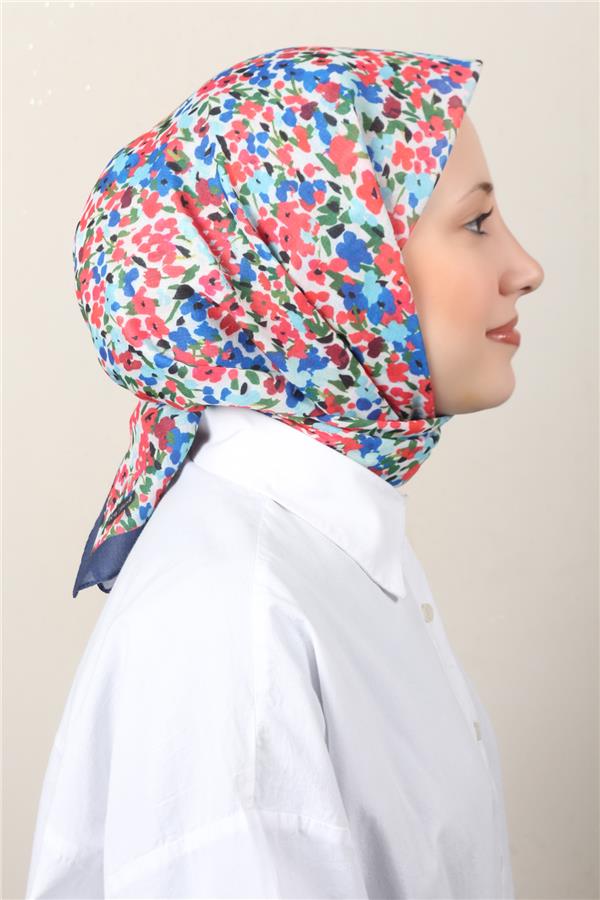 Lux Soft Pamuklu Eşarp 4040-199 Lacivert 