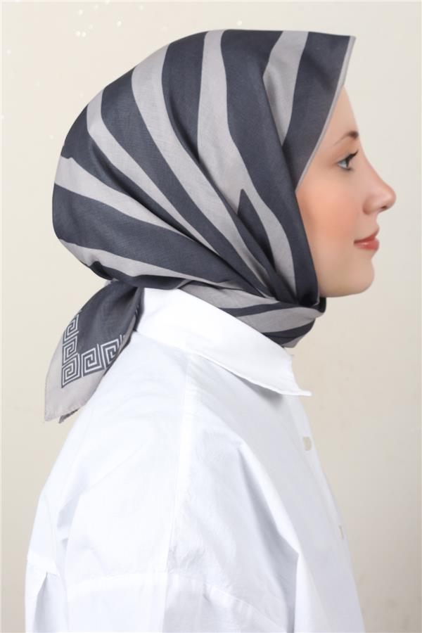 Lux Soft Pamuklu Eşarp 4040-203 Füme 