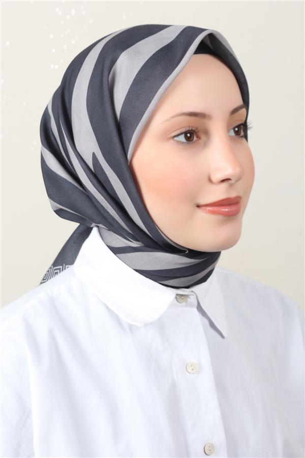Lux Soft Pamuklu Eşarp 4040-203 Füme 