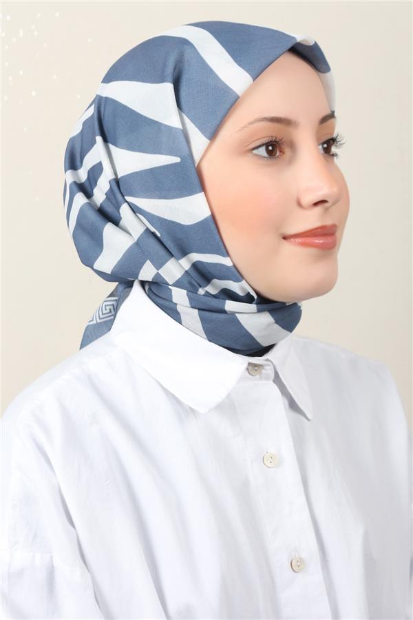 Lux Soft Pamuklu Eşarp 4040-210 İndigo 