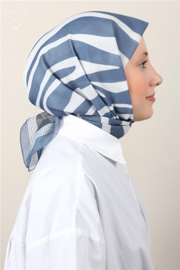 Lux Soft Pamuklu Eşarp 4040-210 İndigo 