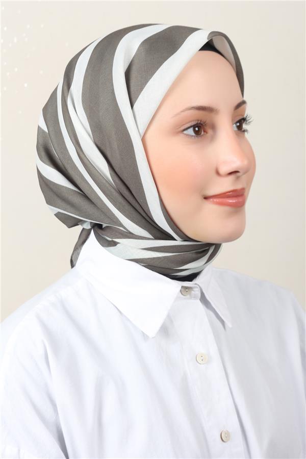 Lux Soft Pamuklu Eşarp 4040-211 Haki 