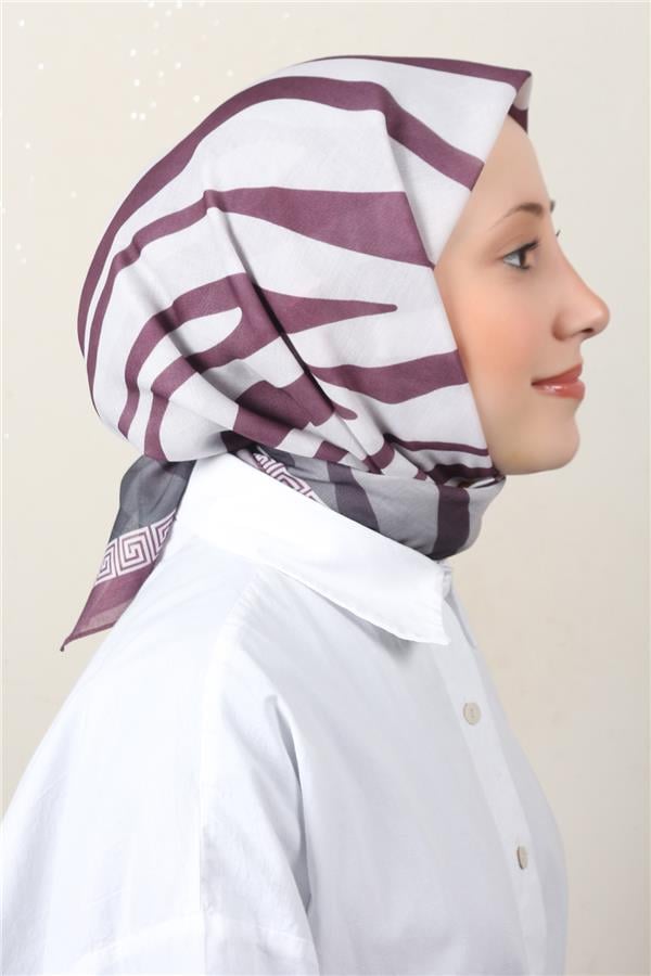 Lux Soft Pamuklu Eşarp 4040-215 Mürdüm 