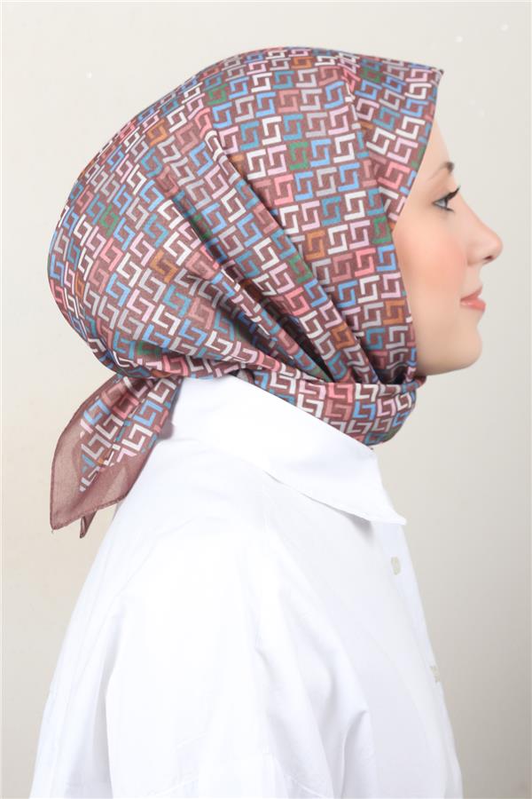 Lux Soft Pamuklu Eşarp 4040-216 Kahverengi 