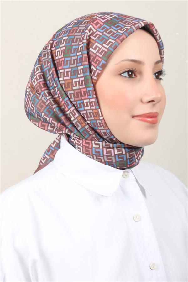Lux Soft Pamuklu Eşarp 4040-216 Kahverengi 
