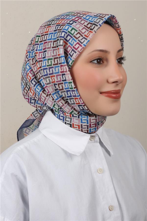 Lux Soft Pamuklu Eşarp 4040-219 Kot Mavi 