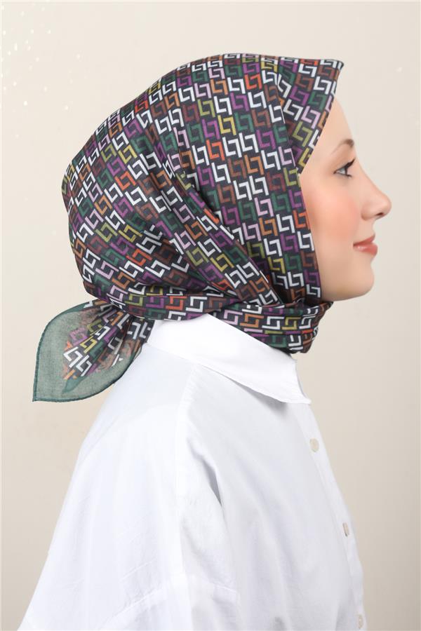 Lux Soft Pamuklu Eşarp 4040-223 Zümrüt 