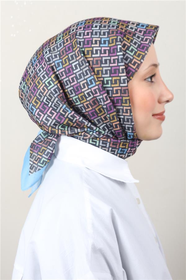 Lux Soft Pamuklu Eşarp 4040-226 Mavi 