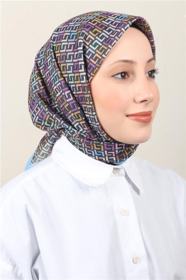 Lux Soft Pamuklu Eşarp 4040-226 Mavi 