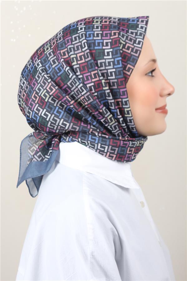 Lux Soft Pamuklu Eşarp 4040-231 Mavi 