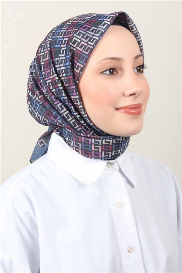 Lux Soft Pamuklu Eşarp 4040-231 Mavi 