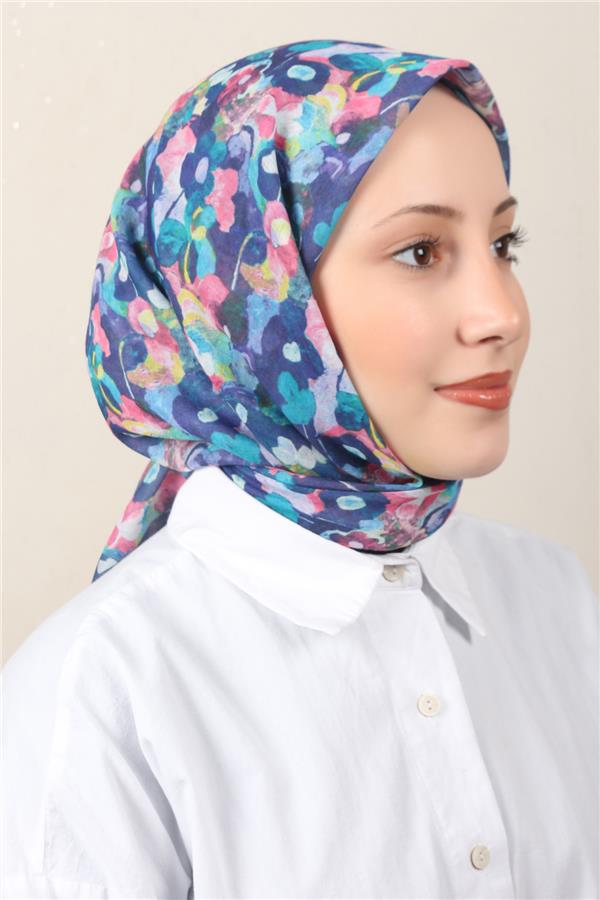 Lux Soft Pamuklu Eşarp 4040-234 Lacivert 